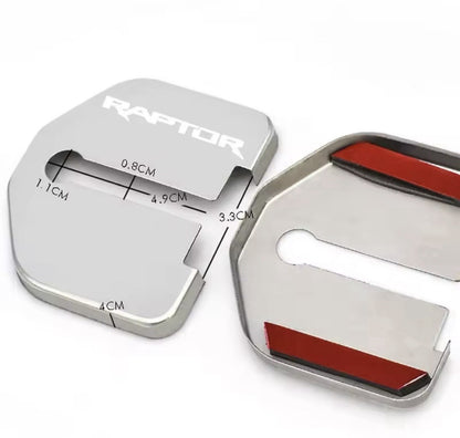 Ford Ranger Raptor Silver Stainless Steel Door Lock Covers Accessories 4pcs