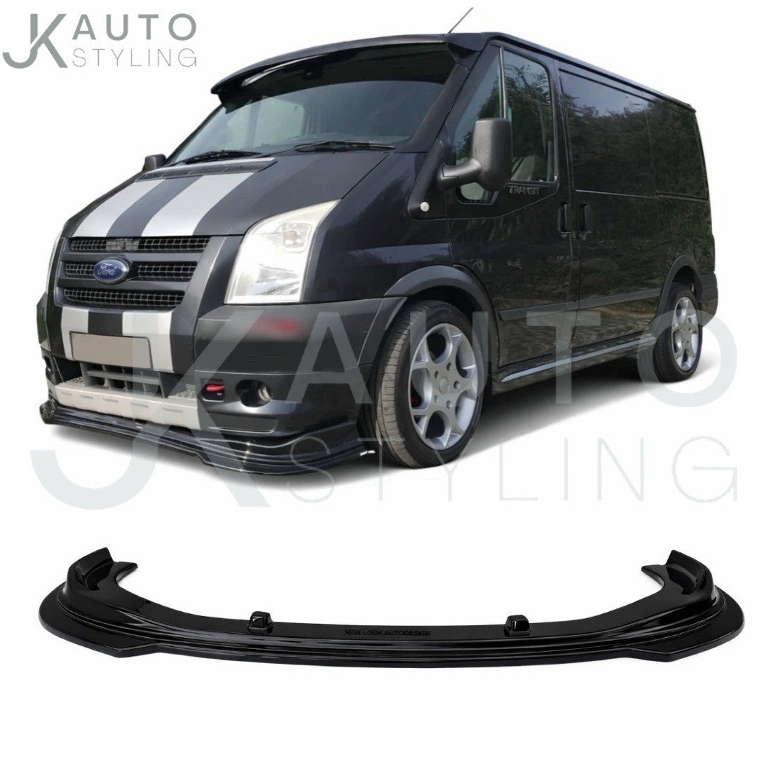 GLOSS BLACK FRONT SPLITTER LIP FOR FORD TRANSIT 2002-2013 BUMPER LIP
