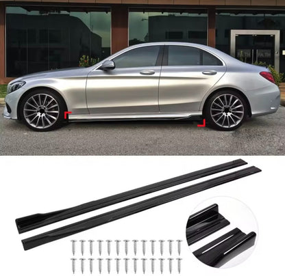 Mercedes C Class W205 2015+ 4 Door Gloss Black Side Skirts Extensions Universal