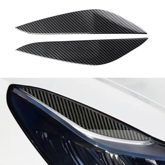 Tesla Model 3 Model Y 2017-2023 Carbon Fibre Headlight Eyelids Eyebrows 2pcs