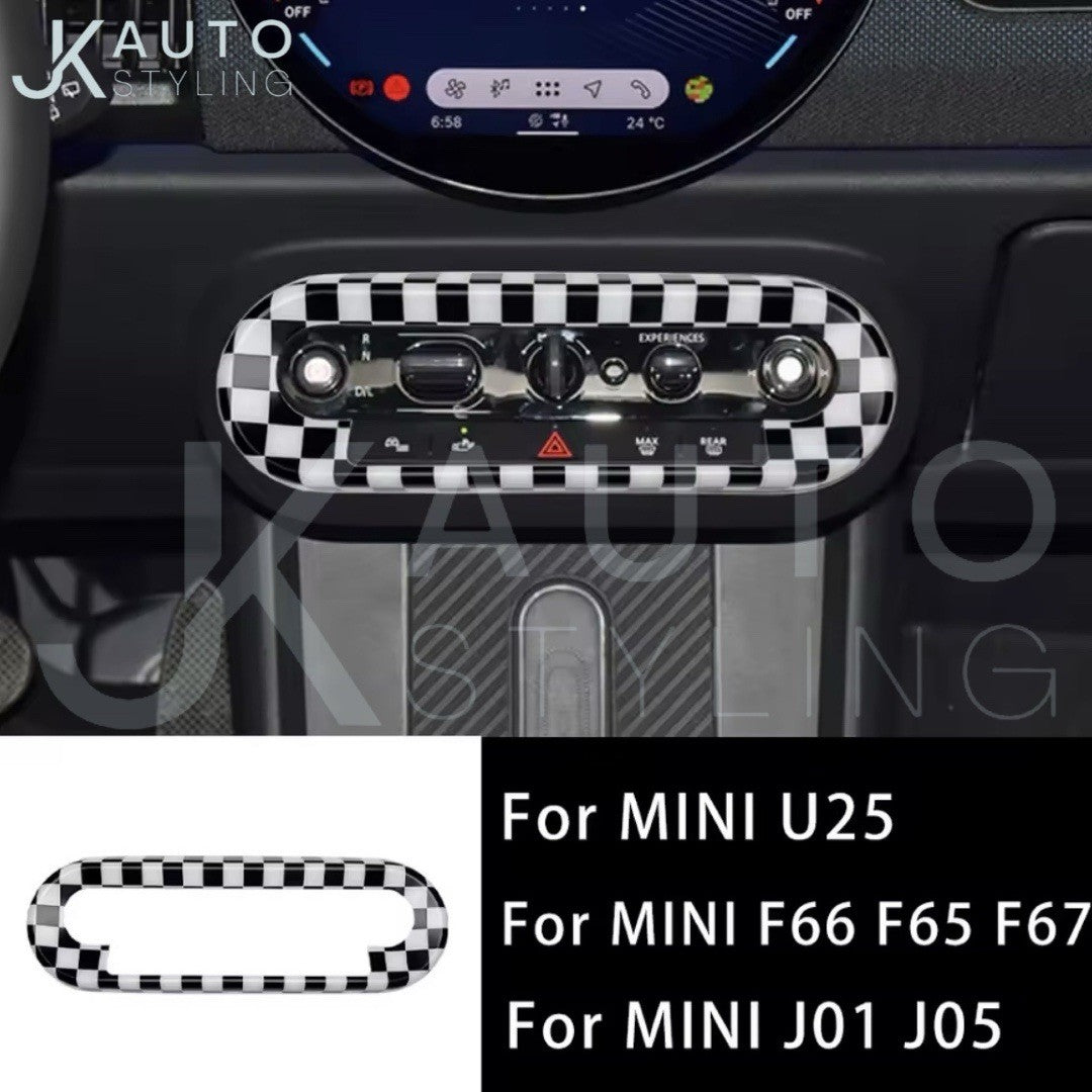 Mini U25 F65 F66 F67 J01 J05 Checkered Centre Control Panel Button Surround Trim