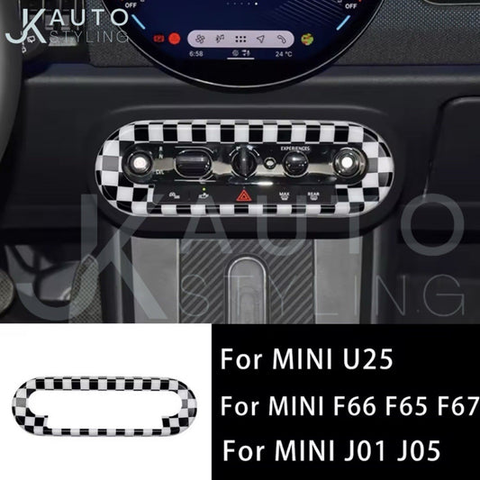 Mini U25 F65 F66 F67 J01 J05 Checkered Centre Control Panel Button Surround Trim