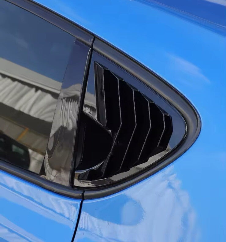 Seat Leon MK2 2008-2012 Gloss Black Rear Side Window Louver Vents Covers 2pcs