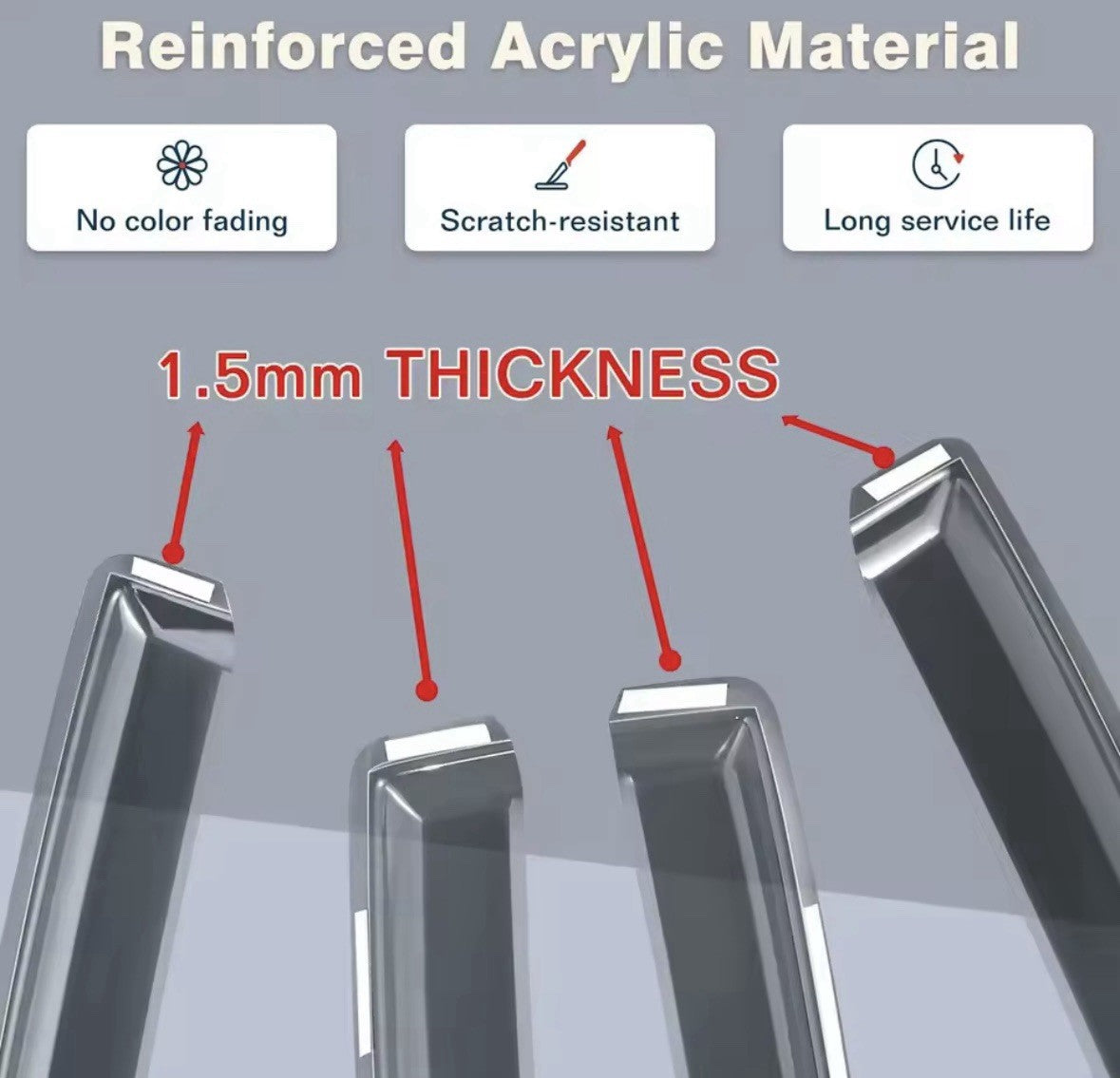 Mercedes A Class W176 2012-2018 Wind Deflectors Smoke Tinted Full Set 4pcs