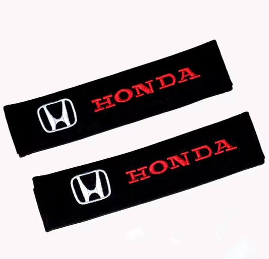 2pcs Honda Seatbelt Cover Shoulder Pads Black White Black Cotton White Red