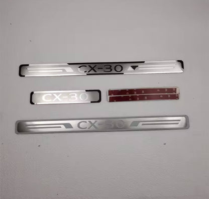 Mazda CX-30 2019 2020 Stainless Steel Door Sill Protector Strips Scuff Plates