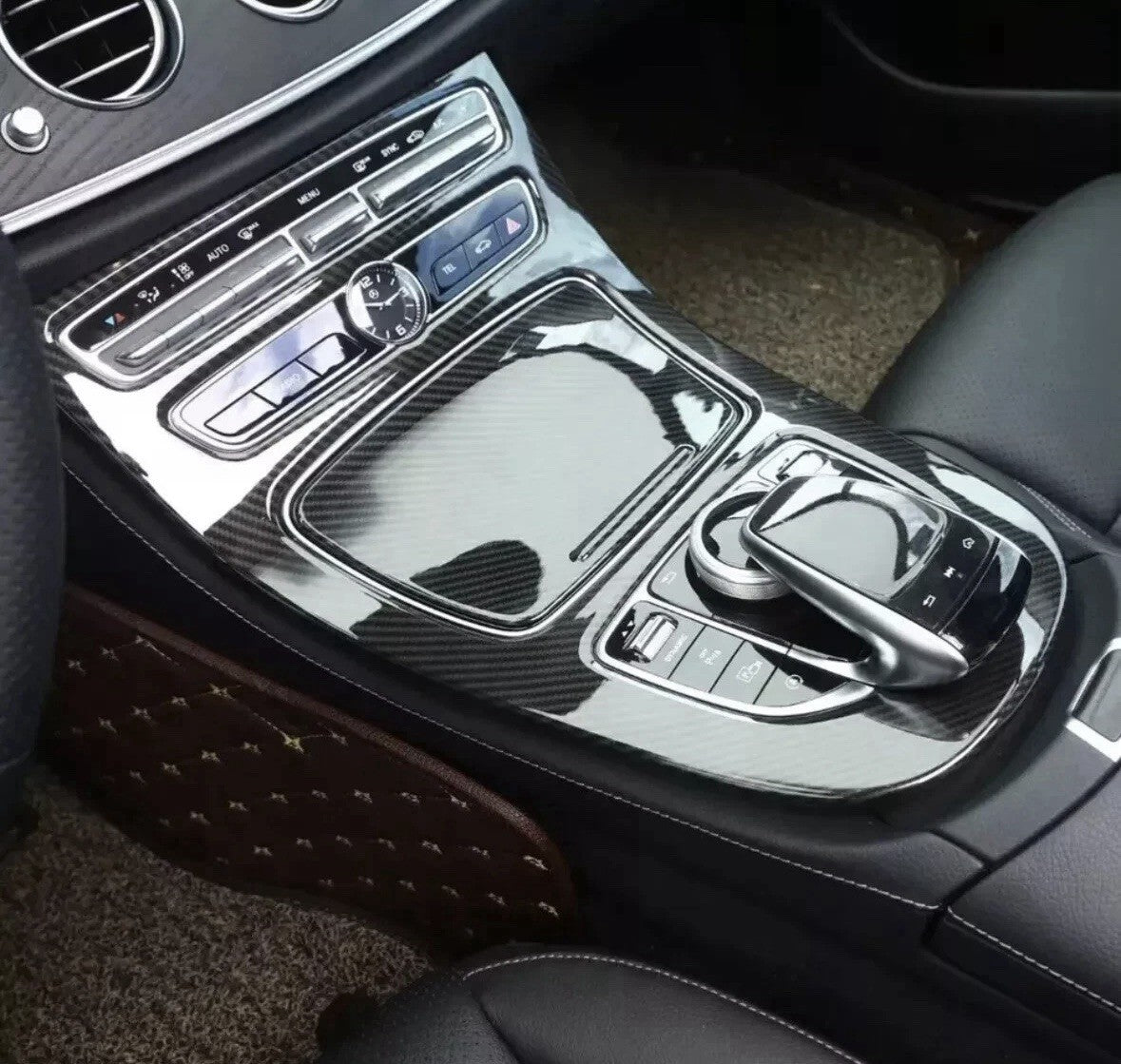 Mercedes E Class W213 2016-2018 Carbon Fibre Effect Centre Console Trim