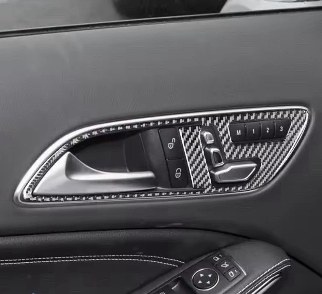 Mercedes A Class W176 CLA C117 GLA X156 Carbon Fibre Interior Door Handle Trims