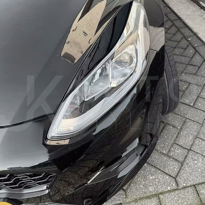 Ford Fiesta MK8 2017-2020 Gloss Black Headlight Eyelid Eyebrows 2pcs
