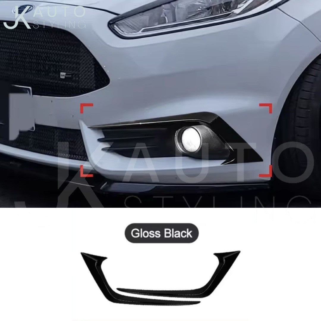 Ford Fiesta ST MK7 Gloss Black Front Bumper Canards Side Vent Fog Blade Trims