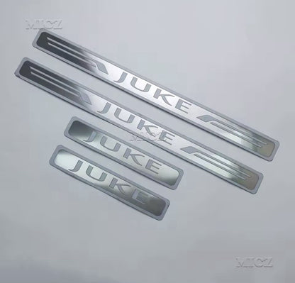 Nissan Juke Stainless Steel Door Sill Scuff Protector Plates Silver 4pcs