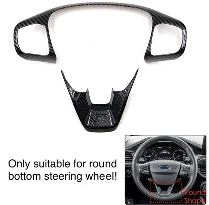Ford Fiesta MK8 Focus MK4 2018+ Carbon Fibre Effect Steering Wheel Trim Cover