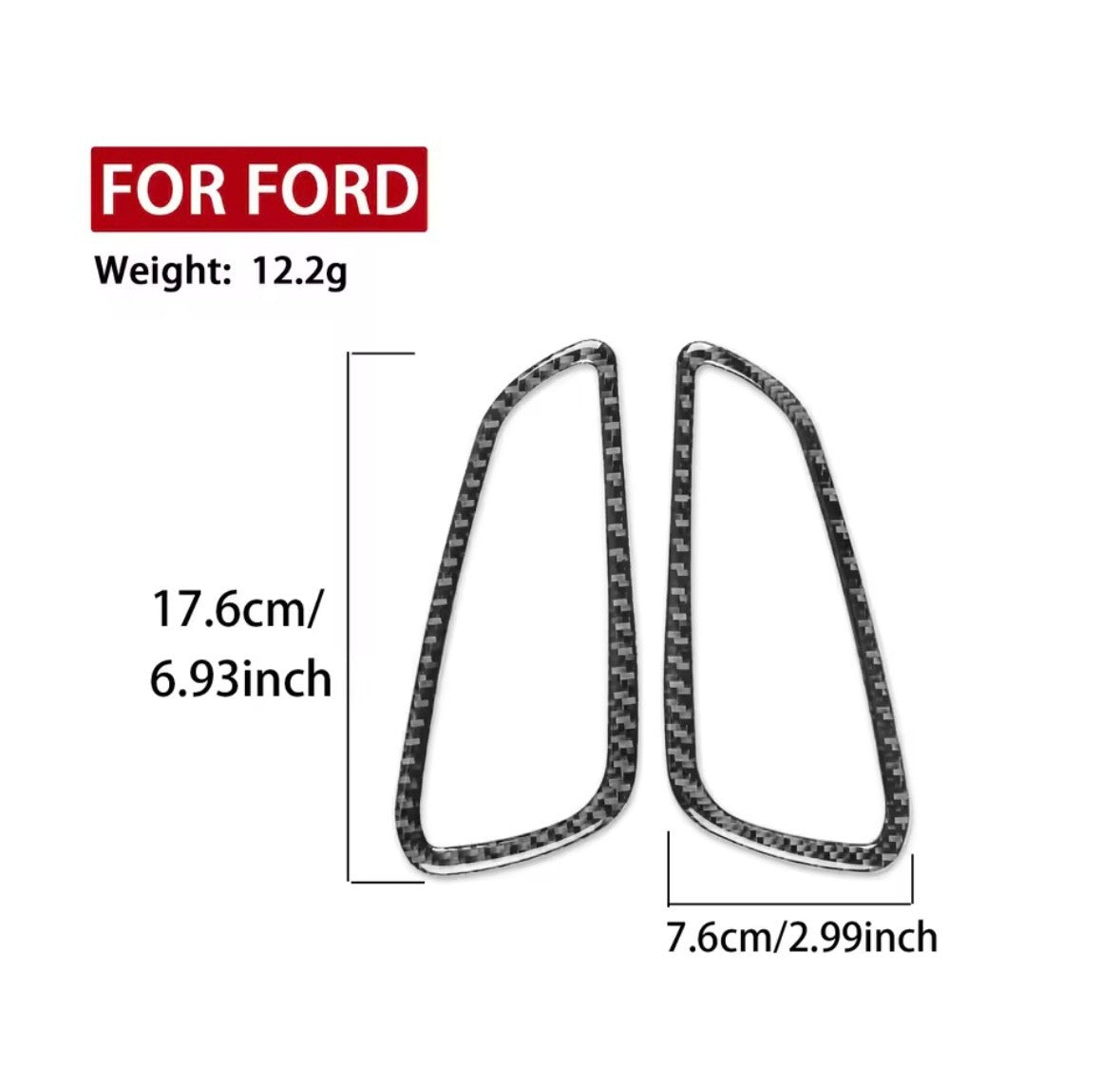 Carbon Fibre Central Air Con Outlet Vent Surrounds For Ford Focus MK3.5 2015-2018