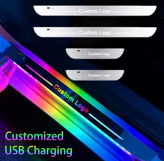Custom Wireless LED Colour Change Door Sill Protectors USB Recharge Universal