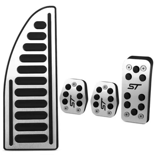 Metal Sport Pedal Covers For Ford Focus ST Kuga Manual Gas Brake Clutch Rest