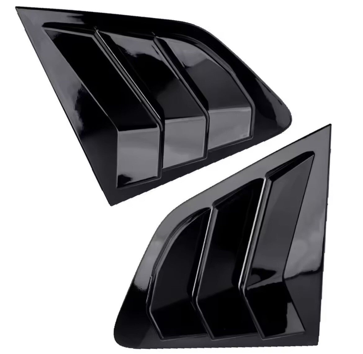 Nissan Qashqai J11 2014-2021 Gloss Black Rear Window Louver Vent Covers 2pcs