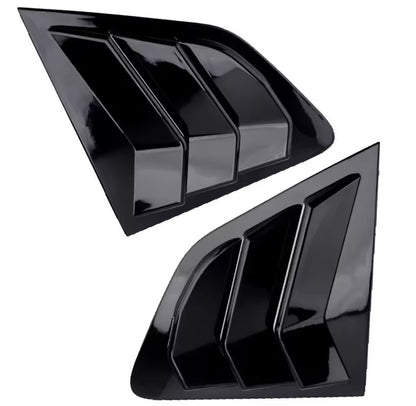 Nissan Qashqai J11 2014-2021 Gloss Black Rear Window Louver Vent Covers 2pcs