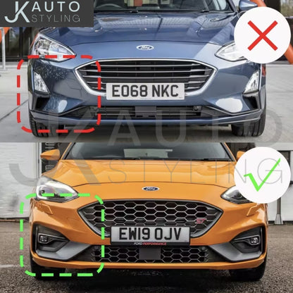 Ford Focus ST Line MK4.5 2012-2024 Gloss Black Front Bumper Canards 2pcs