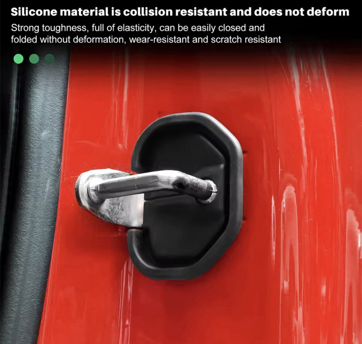 Fiat 500 Punto Abarth 595 Black Silicone Door Lock Catch Protector Covers 2pcs