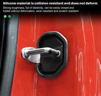 Fiat 500 Punto Abarth 595 Black Silicone Door Lock Catch Protector Covers 2pcs