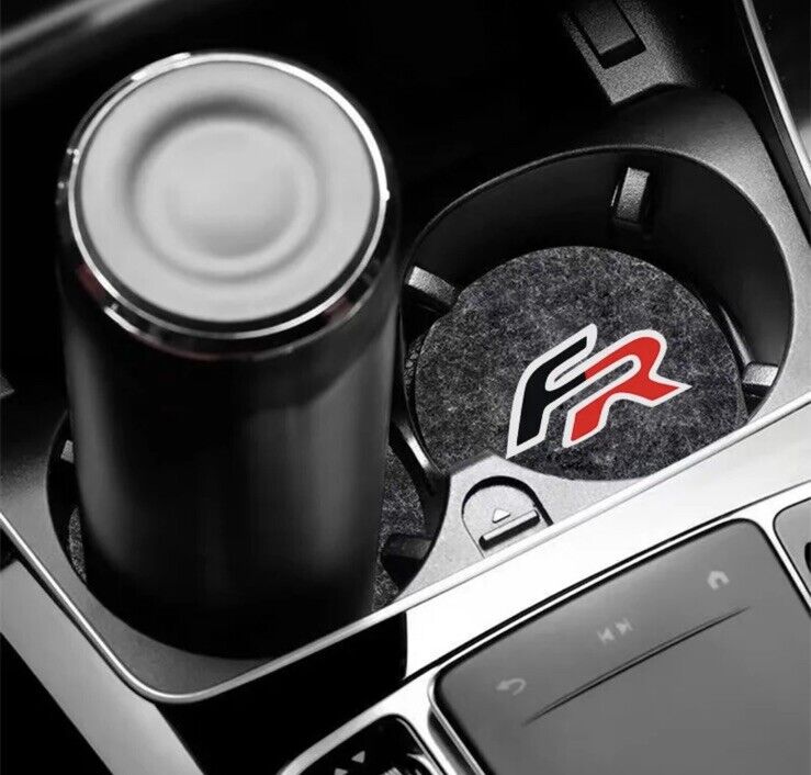Seat FR Anti-Slip Drink Coaster Mat For Seat Ibiza Leon Arona Ateca FR 2pcs