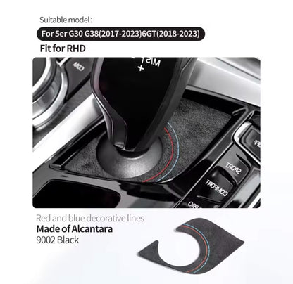 BMW 5 Series G30 G32 G38 Black Alcantara Gear Panel Surround Cover Automatic