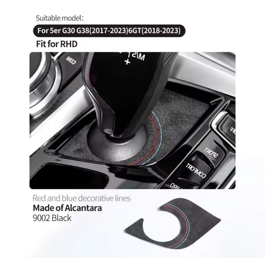 BMW 5 Series G30 G32 G38 Black Alcantara Gear Panel Surround Cover Automatic