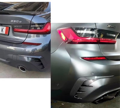 BMW 3 Series G20 G28 2019-2022 Carbon Fibre Rear Bumper Side Vent Canards Fins