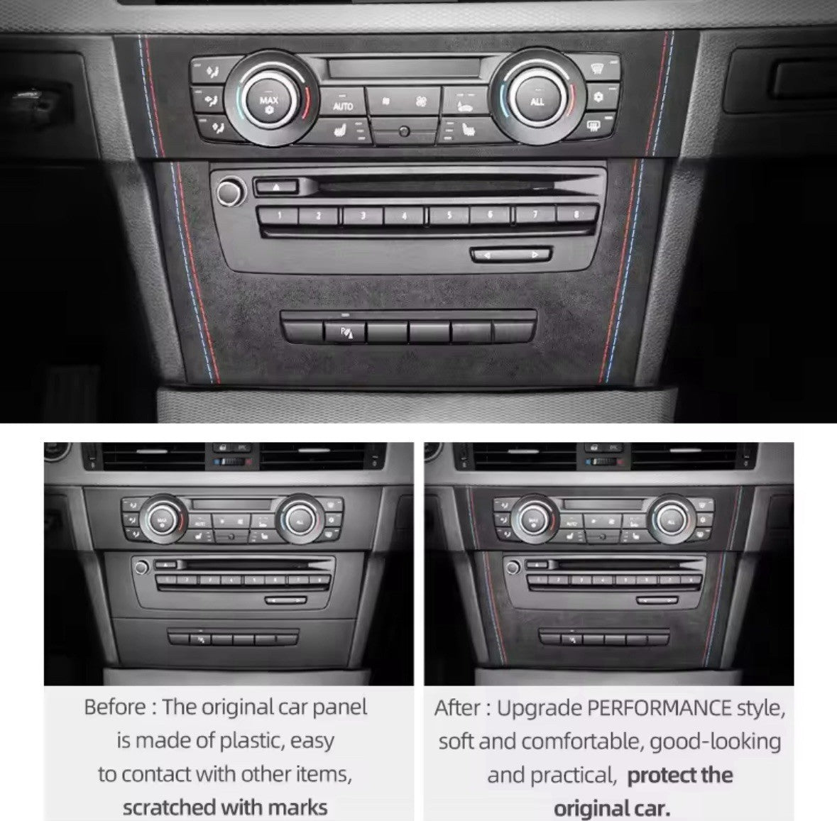 BMW 3 Series E90 E92 E93 Black Alcantara Centre Console Air Con CD Panel Trim A