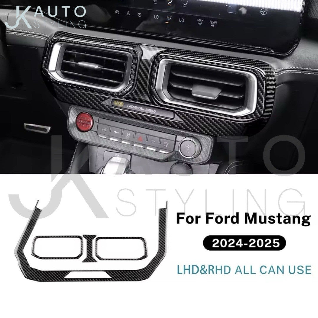 Ford Mustang 2024 2025 Carbon Fibre Central Dash Air Vent Surround - 1 Screen