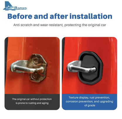 Fiat 500 Punto Abarth 595 Black Silicone Door Lock Catch Protector Covers 2pcs