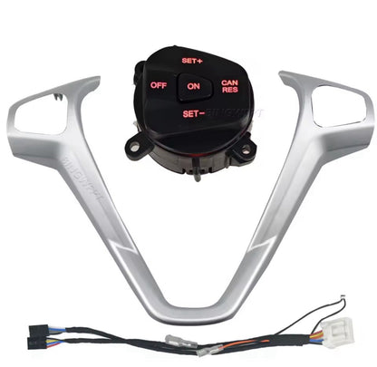 Red Backlight Cruise Control Buttons Switch Frame Trim For Ford Fiesta MK7