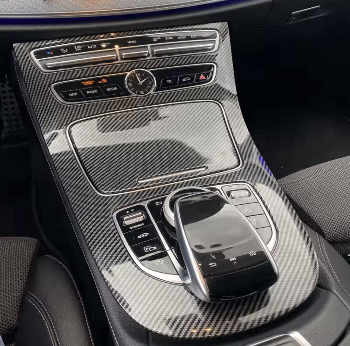 Mercedes E Class W213 2016-2018 Carbon Fibre Effect Centre Console Trim