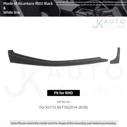 BMW X5 F15 X6 F16 2014-2018 Alcantara Centre Dashboard Panel Cover White Stripes