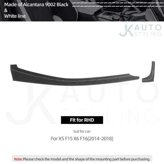 BMW X5 F15 X6 F16 2014-2018 Alcantara Centre Dashboard Panel Cover White Stripes