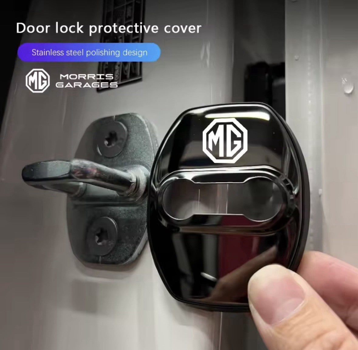 MG Black Stainless Steel Door Lock Protector Covers For MG 7 6 5 ZS MG4 MG3 HS