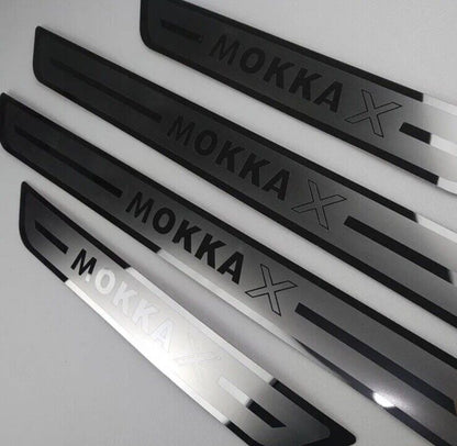 Vauxhall Mokka X Stainless Steel Door Sill Protector Strips Scuff Plates 4pcs