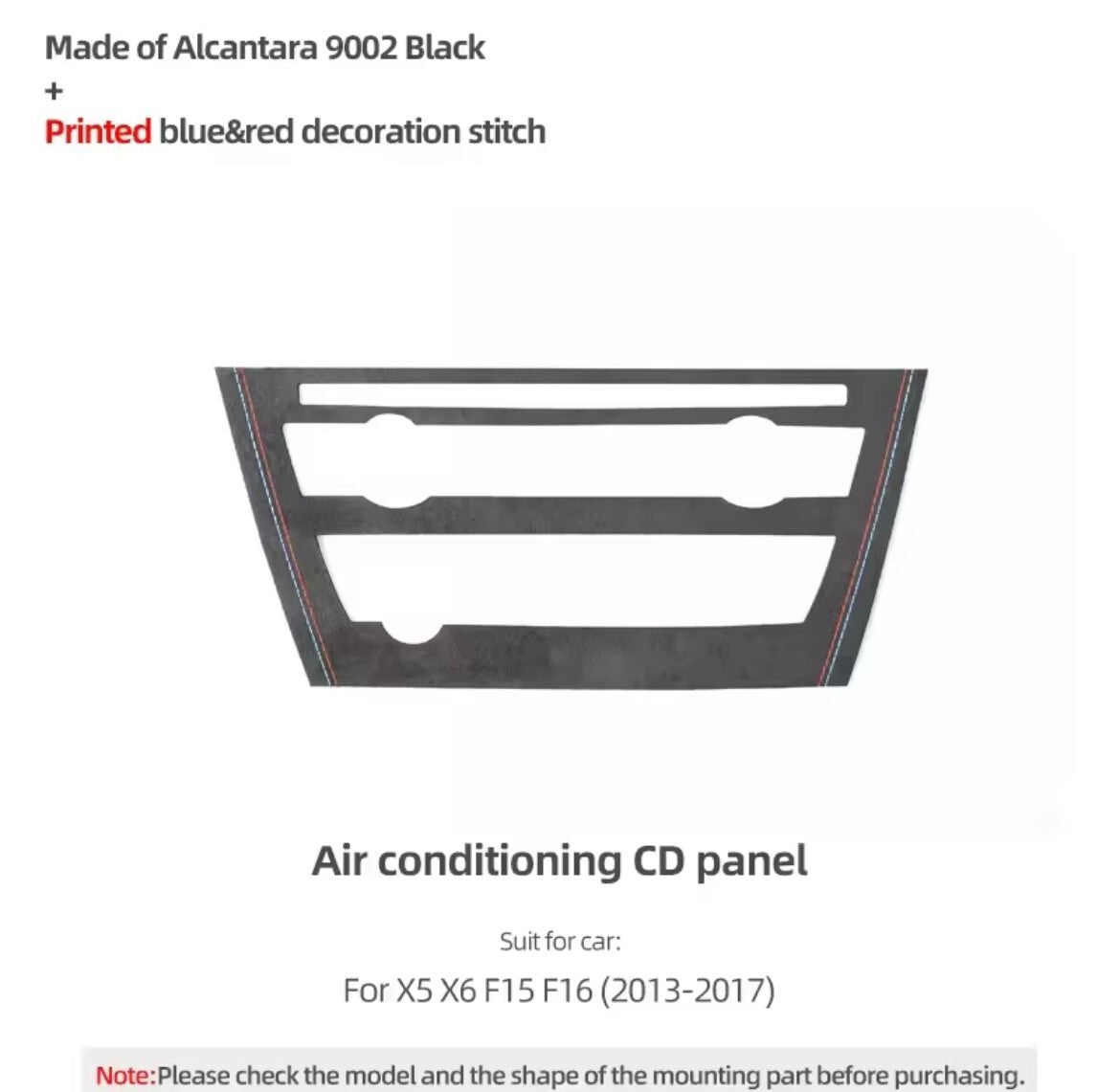 BMW X5 F15 X6 F16 2014-2018 Alcantara Centre Console Air Con CD Panel Trim