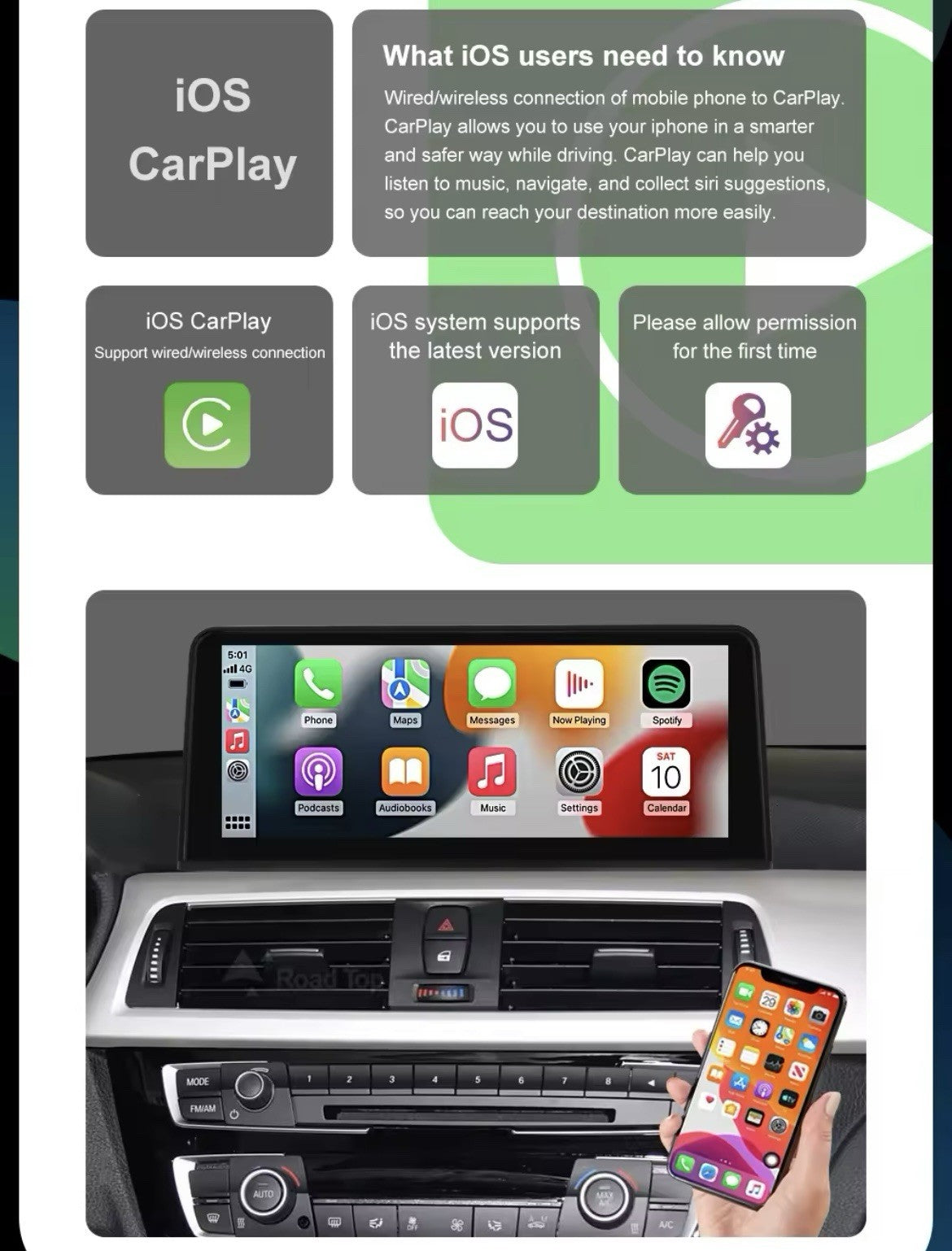 10.25" NBT Linux Screen Upgrade Carplay Android Auto For BMW 3 4 Series 2012-16