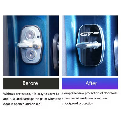 Peugeot GT Line Silver Stainless Steel Door Lock Catch Protector Covers 4pcs