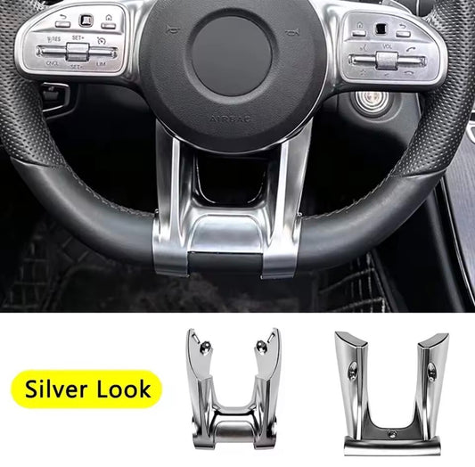 Mercedes A B C E G Class CLA CLS AMG Style Silver Steering Wheel Lower Trim