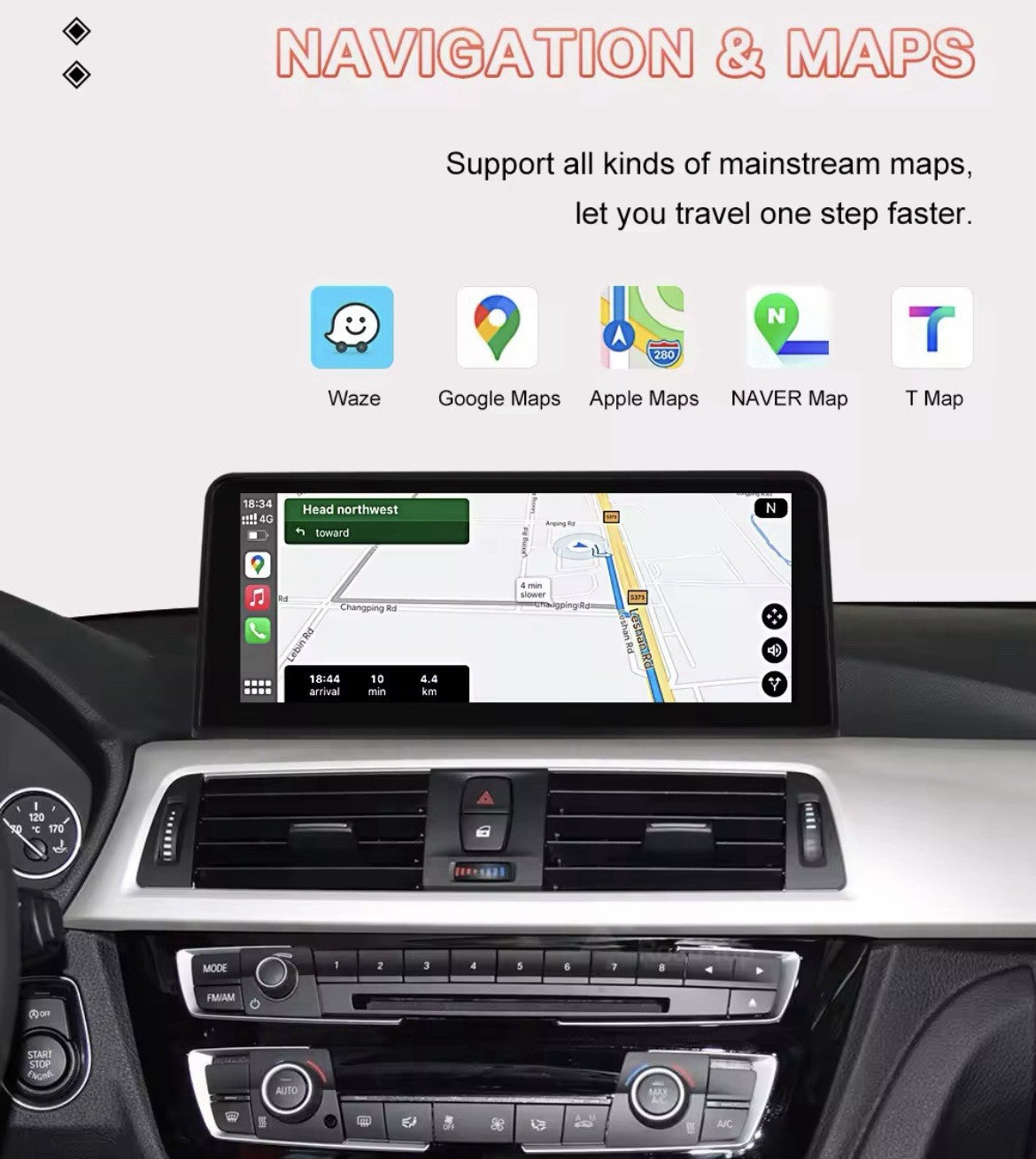 10.25" NBT Linux Screen Upgrade Carplay Android Auto For BMW 3 4 Series 2012-16