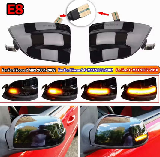 Ford Focus MK2 2004-2008 C-Max Dynamic LED Sequential Mirror Indicators Smoked