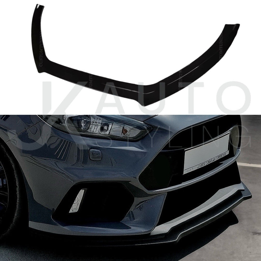 Gloss Black Front Splitter Bumper Lip For Ford Focus RS MK3 2015-2018