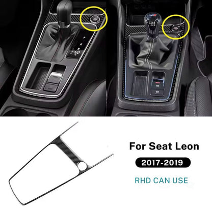 Seat Leon 2017-2019 Carbon Fibre Gear Panel Trim Surround With Stop/Start Button