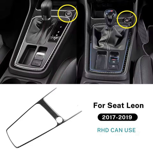 Seat Leon 2017-2019 Carbon Fibre Gear Panel Trim Surround With Stop/Start Button