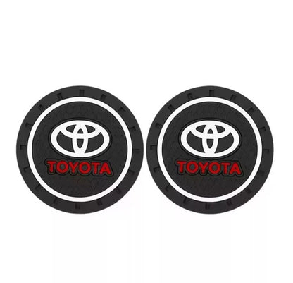 Toyota Car Water Bottle Holder Mat Anti-Slip Pad Drink Coaster 2pcs Rubber