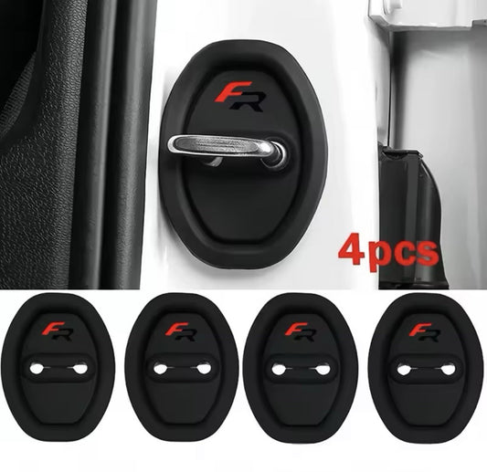 Seat FR Black Silicone Door Lock Protector Covers Leon Ibiza Altea FR 4pcs