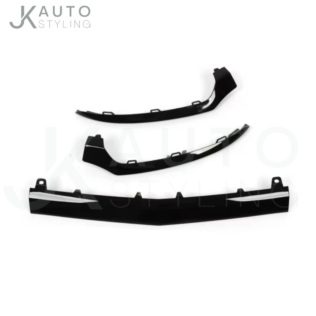 Gloss Black Front Bumper Lower Trim 3pcs For Mercedes C Class W205 C205 2015-18