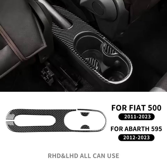 Fiat 500 Abarth 595 Carbon Fibre Centre Console Handbrake Cup Holder Trim